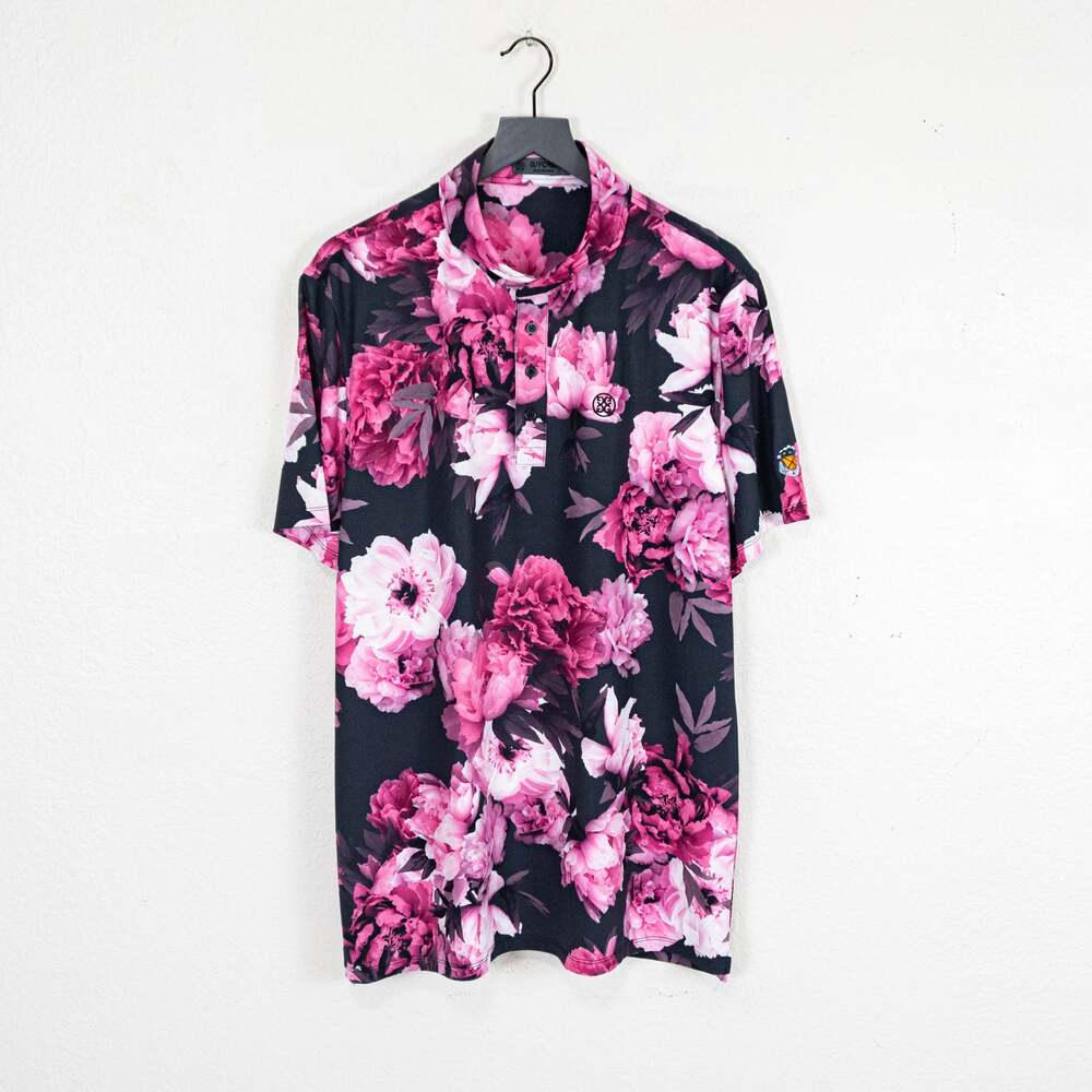 G/Fore Men's Floral Tech Jersey Golf Polo Shirt Bell Air Country club patch XL